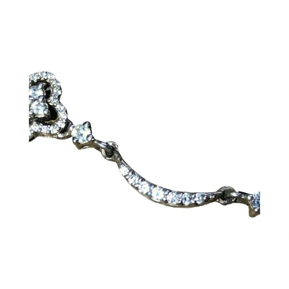 Luxury 925 Sterling Silver Diamond & Sapphire Clover Necklace paid $3,500 - Picture 8 of 15